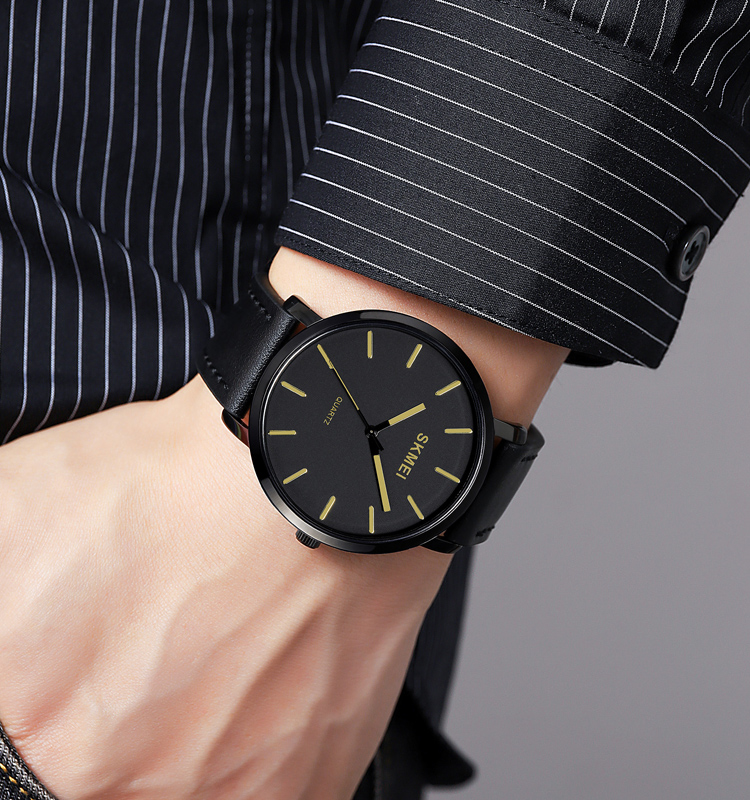 Skmei 1984LGD Gold-leather belt - 3