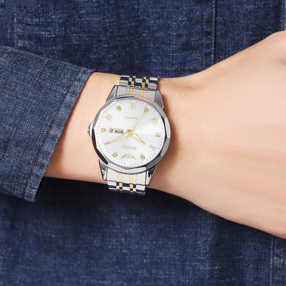 Skmei 2291TGDWT Silver-Gold-White - 3