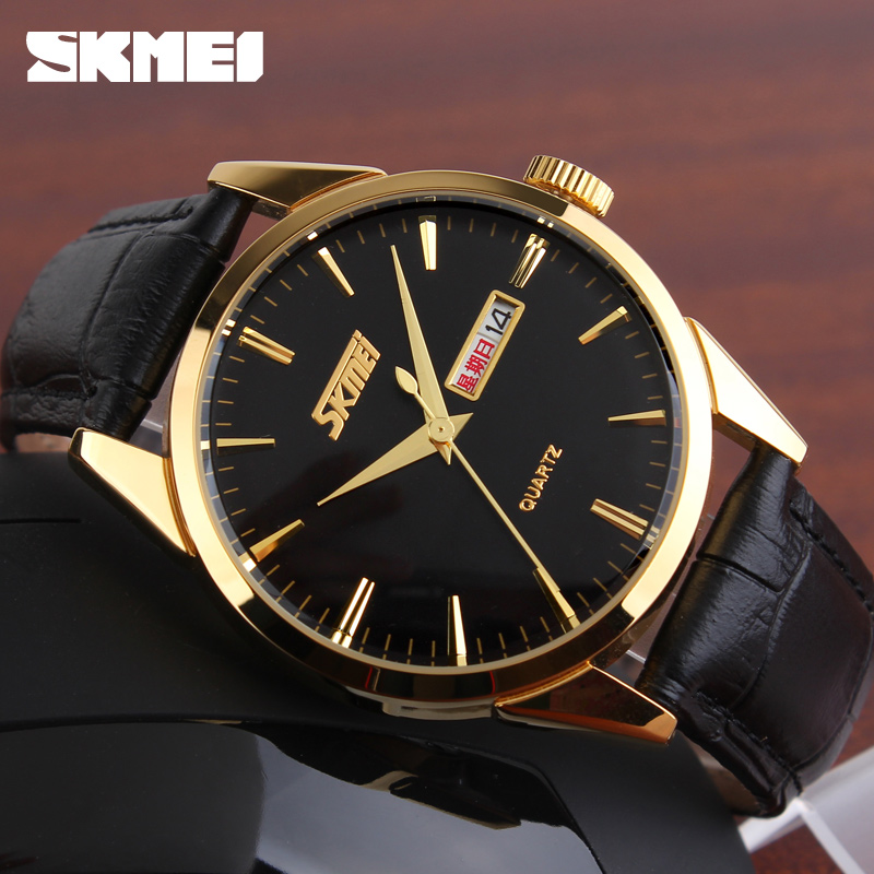 Skmei 9073GDBK-B Gold-Black men - 3