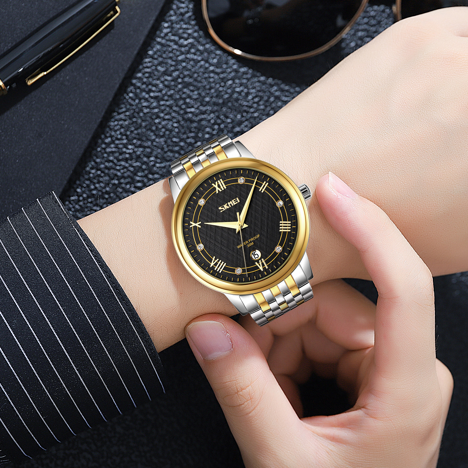 Skmei 9272TGDBK-B Gold/Silver-Black Men - 3