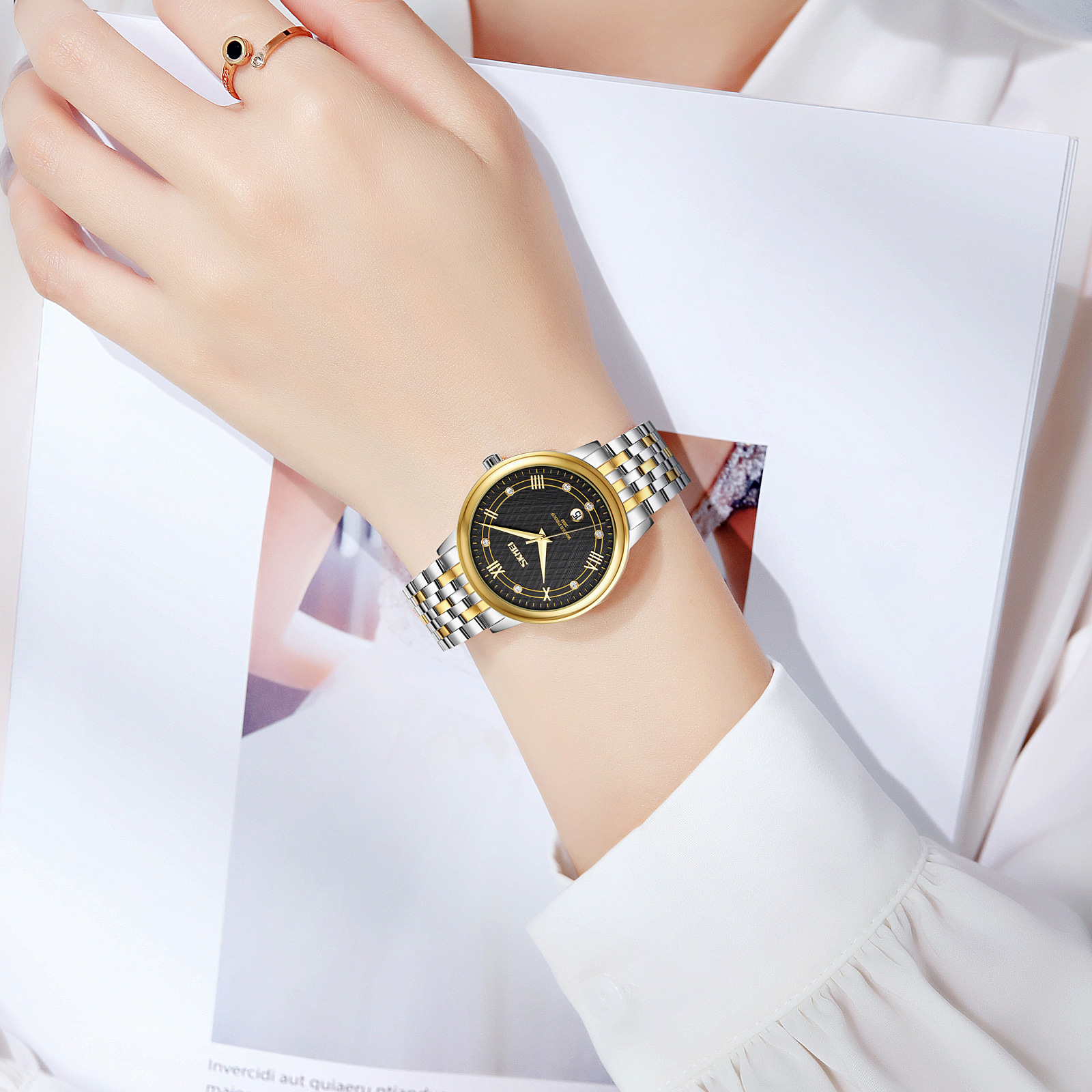 Skmei 9272TGDBK-S Gold/Silver-Black Lady - 3