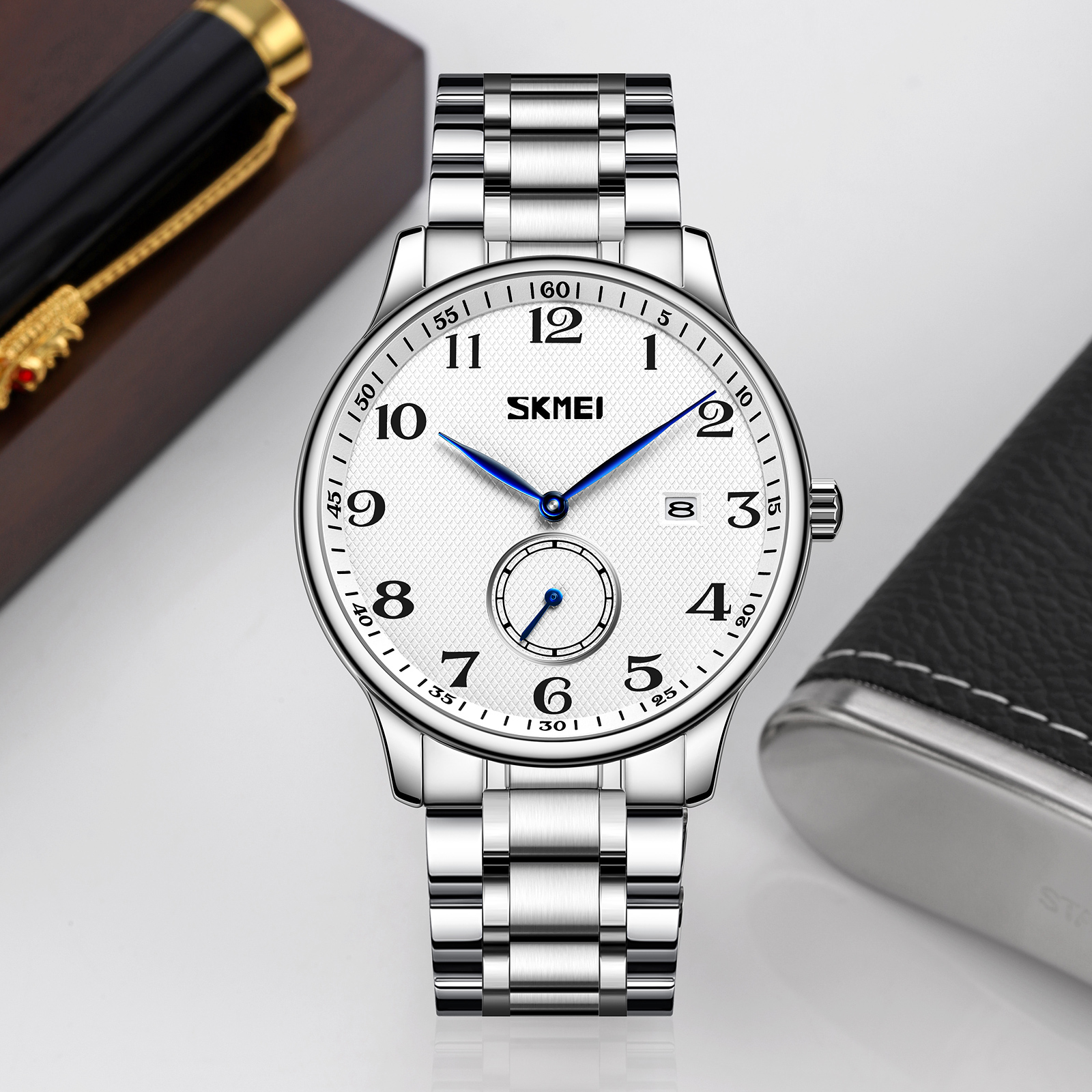 Skmei 9297SI-AC Silver Numbers - 3