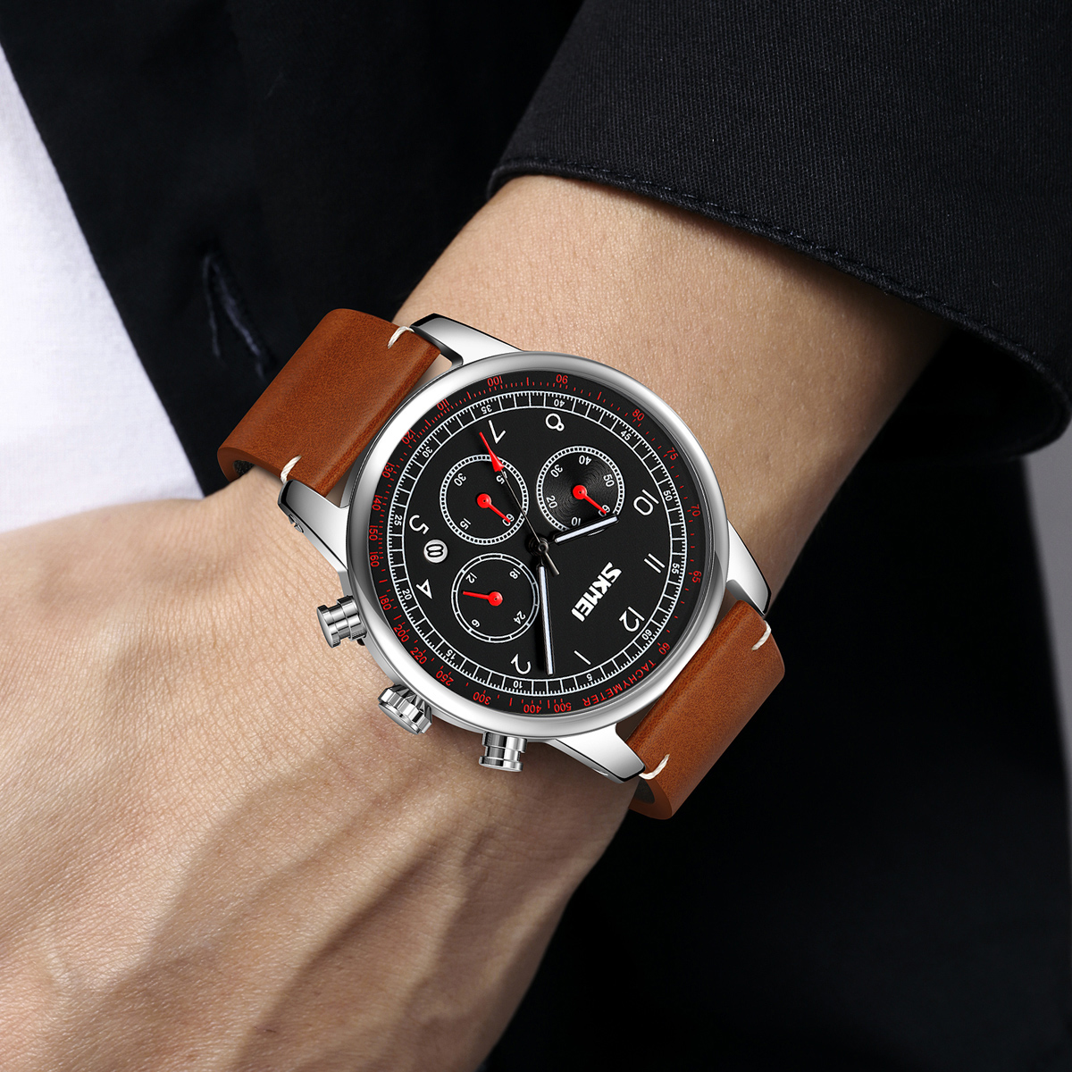 Skmei 9318BKBN Black-Brown - 3