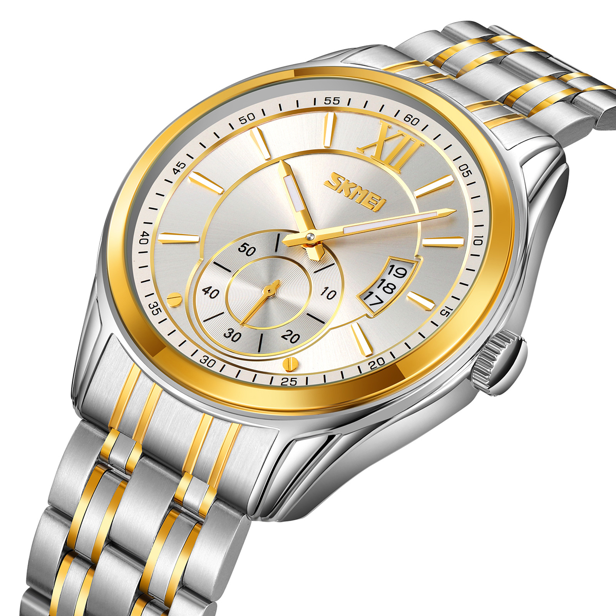 Skmei 9319TGDSI Silver-Gold-Silver - 2