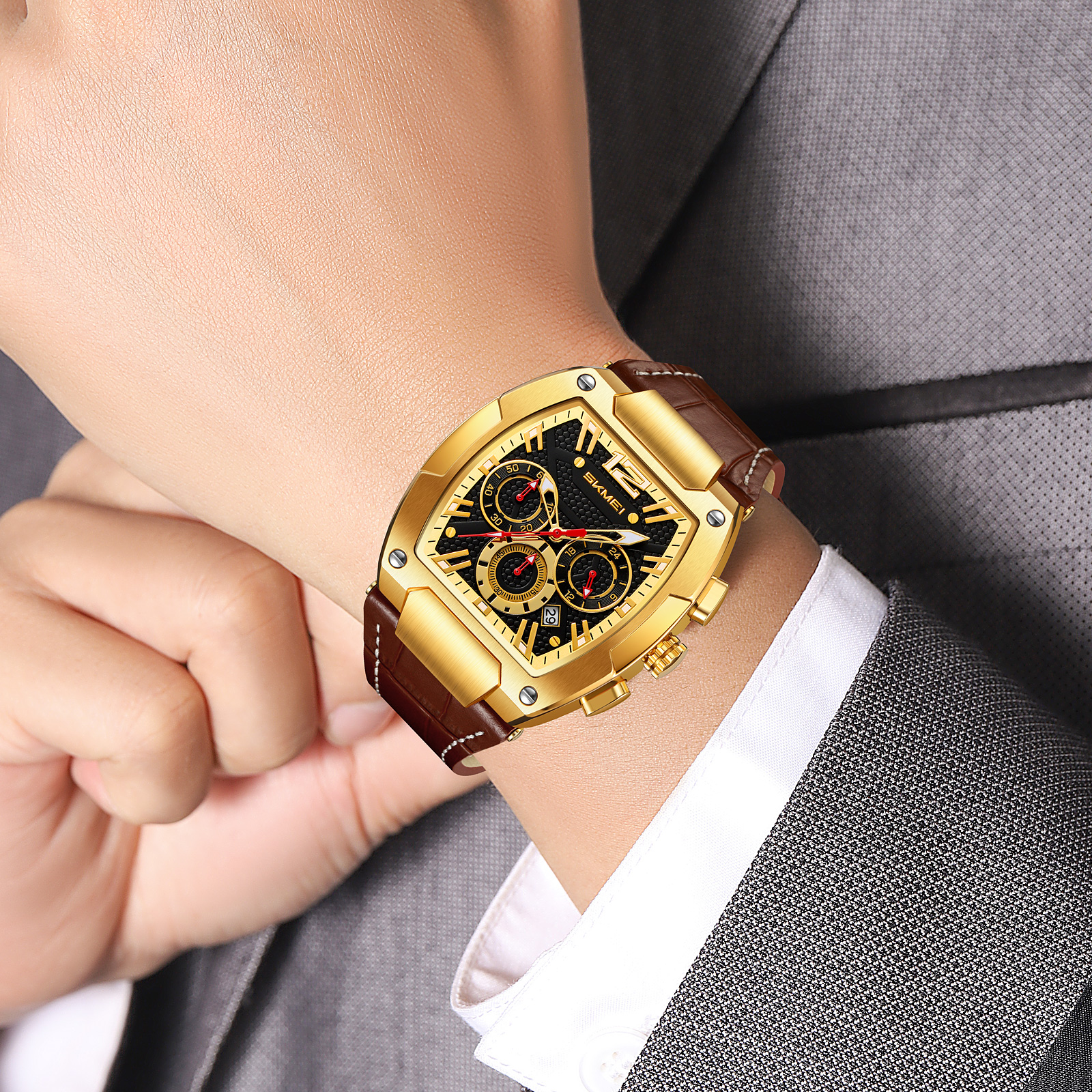 Skmei 9357GDBN Gold-Brown - 3