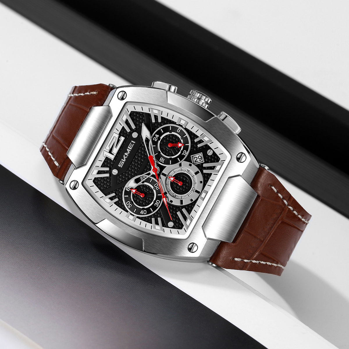 Skmei 9357SIBN Silver-Brown - 3