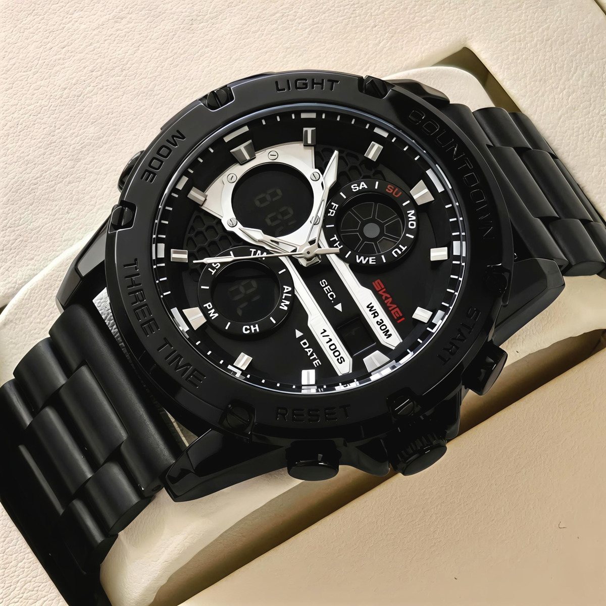 Skmei Favourite Black Steel, 2 ремінці - 2