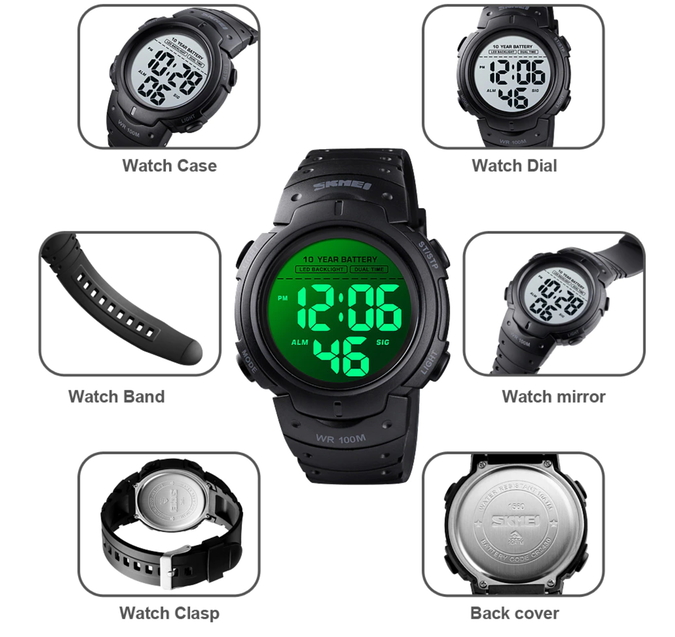 Skmei Neon 10 Bar Black - 9