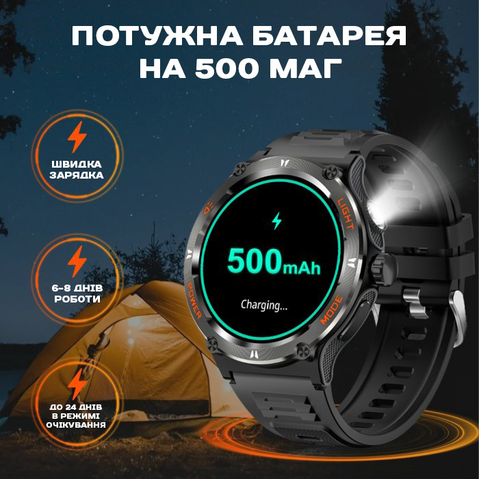 Smart Advanture Steel Black з компасом, 2 ремінці - 4