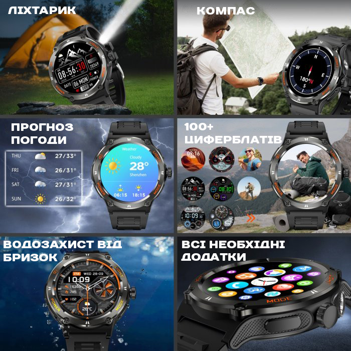 Smart Advanture Steel Black з компасом, 2 ремінці - 6