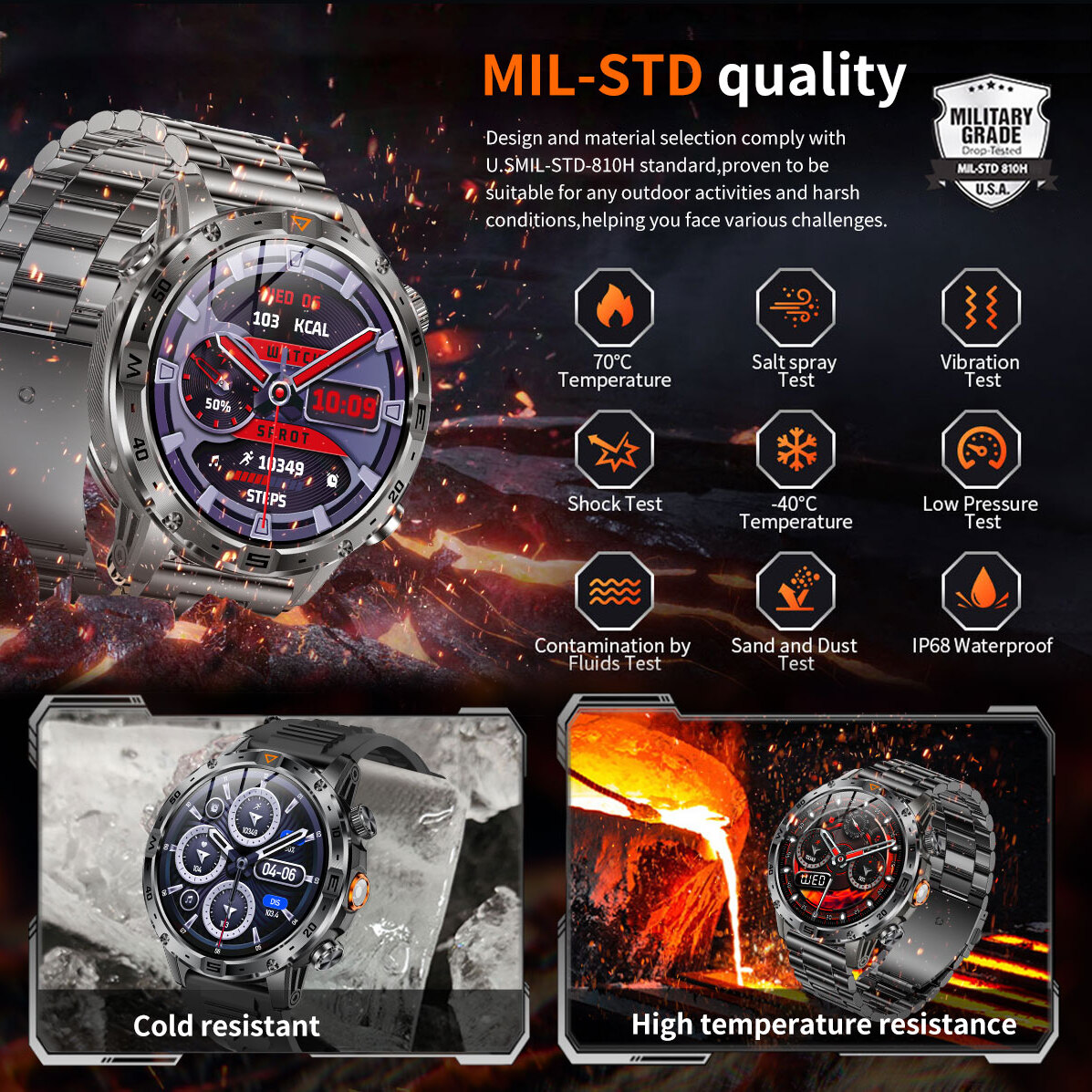 Smart Fire Steel з компасом, 2 ремінці - 4