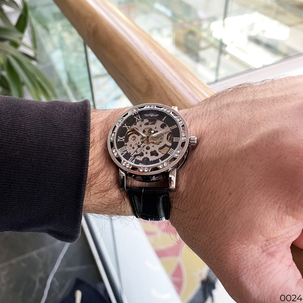 Winner 8008 Diamonds Automatic Black-Silver - 7
