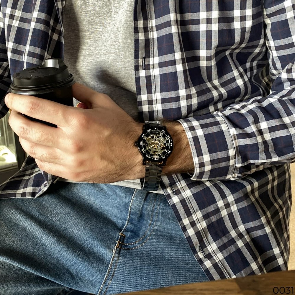 Winner 8012 Diamonds Automatic Black-Gold - 4