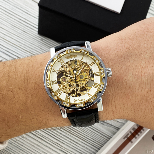 Winner 8012 Diamonds Automatic Black-Silver-Gold-White - 2