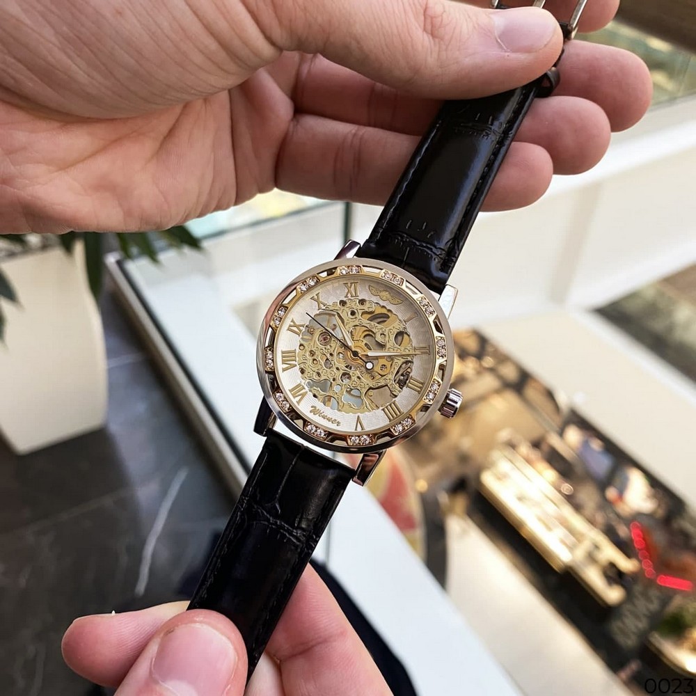 Winner 8012 Diamonds Automatic Black-Silver-Gold-White - 8