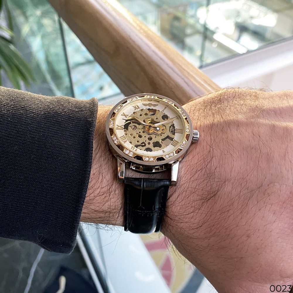 Winner 8012 Diamonds Automatic Black-Silver-Gold-White - 9