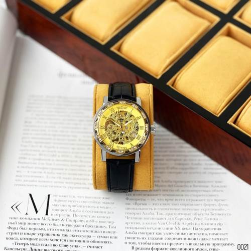 Winner 8012 Diamonds Automatic Black-Silver-Gold - 5