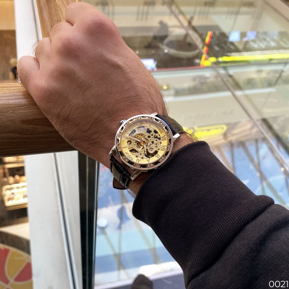 Winner 8012 Diamonds Automatic Black-Silver-Gold - 8