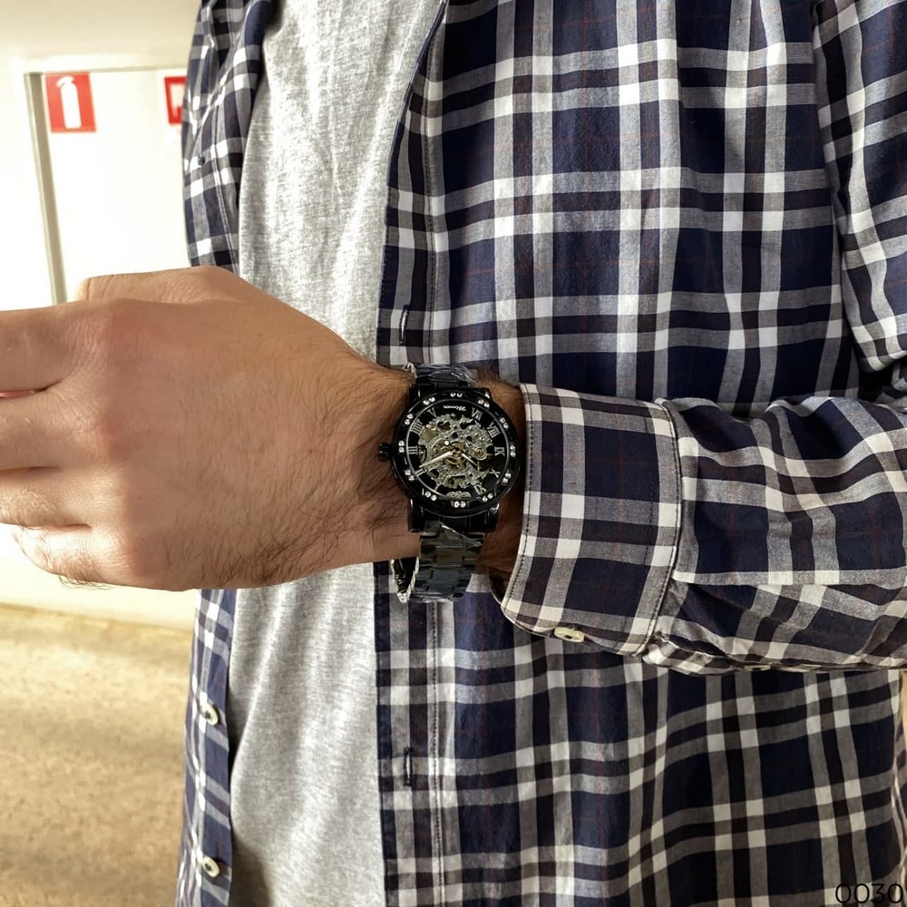 Winner 8012 Diamonds Automatic Black-Silver - 10