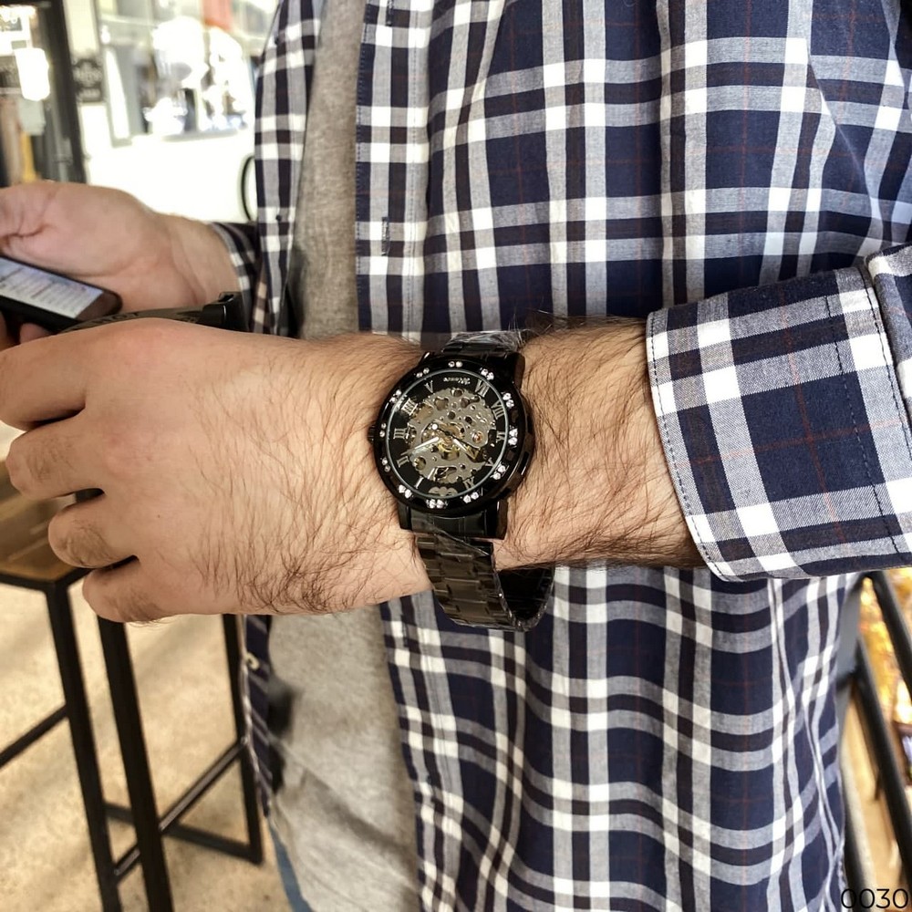 Winner 8012 Diamonds Automatic Black-Silver - 11