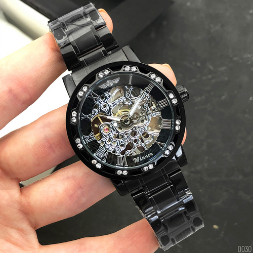 Winner 8012 Diamonds Automatic Black-Silver - 2