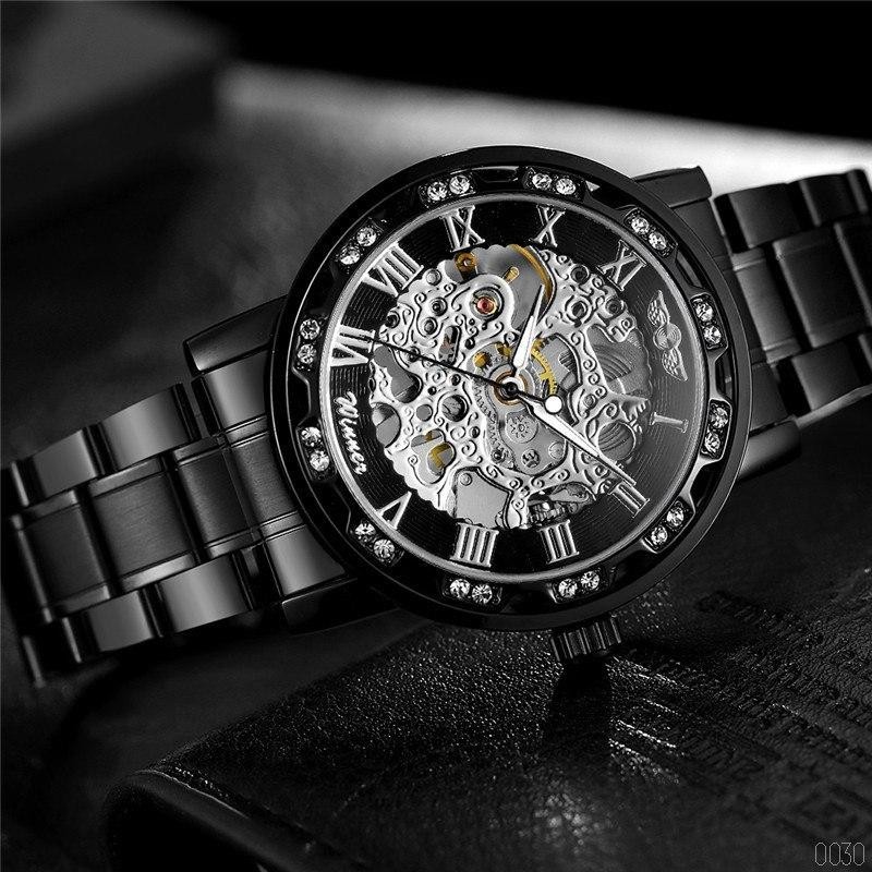 Winner 8012 Diamonds Automatic Black-Silver - 6