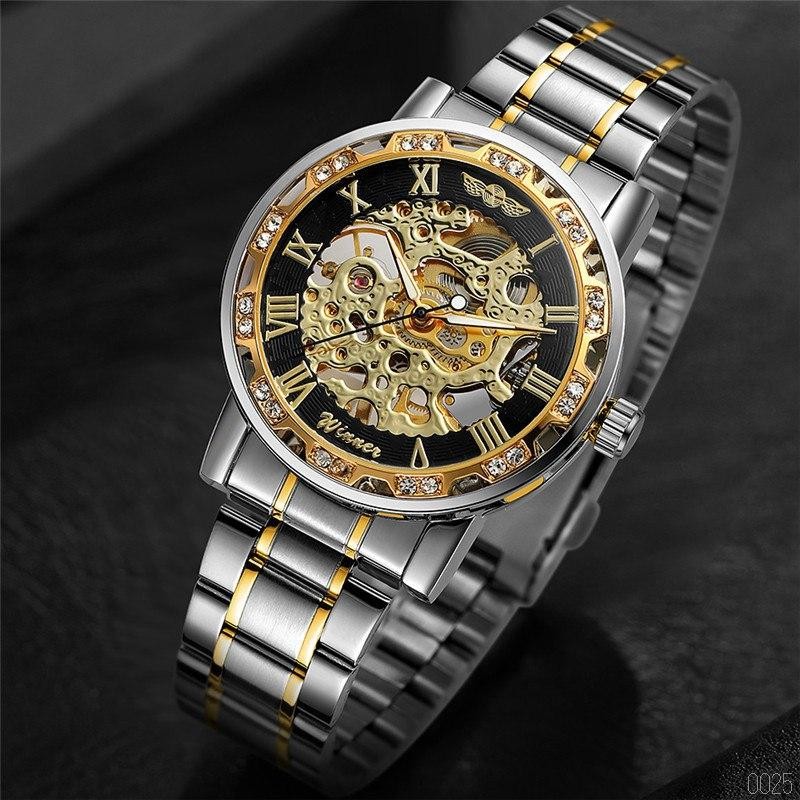 Winner 8012 Diamonds Automatic Silver-Black-Gold - 6