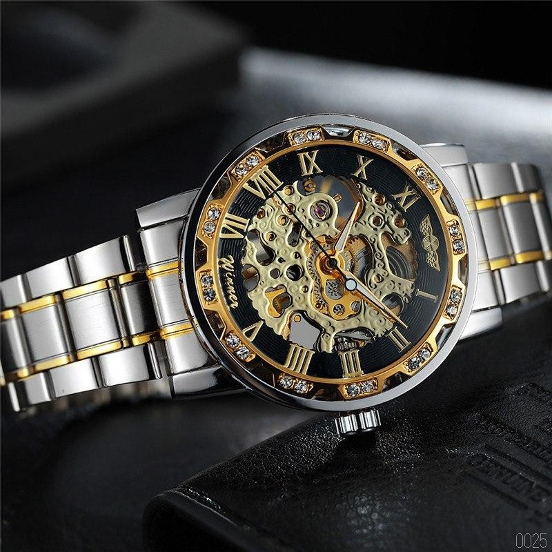 Winner 8012 Diamonds Automatic Silver-Black-Gold - 7