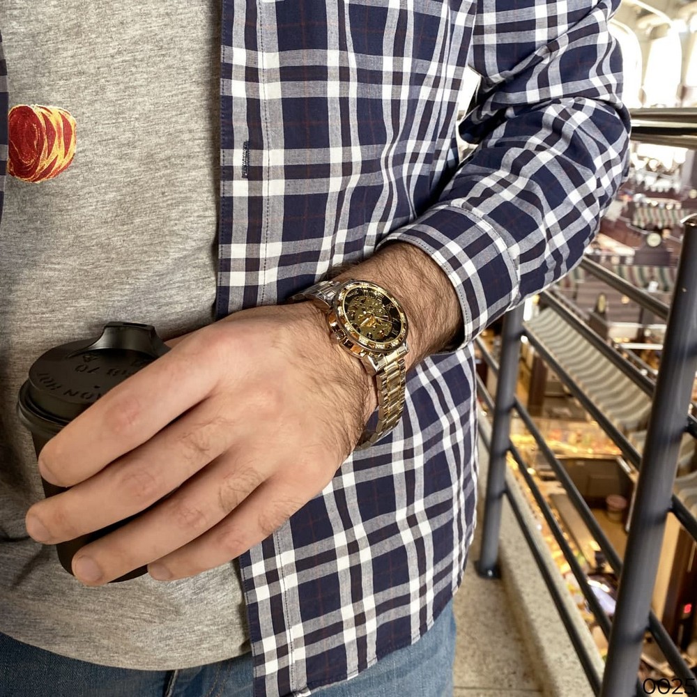 Winner 8012 Diamonds Automatic Silver-Black-Gold - 9