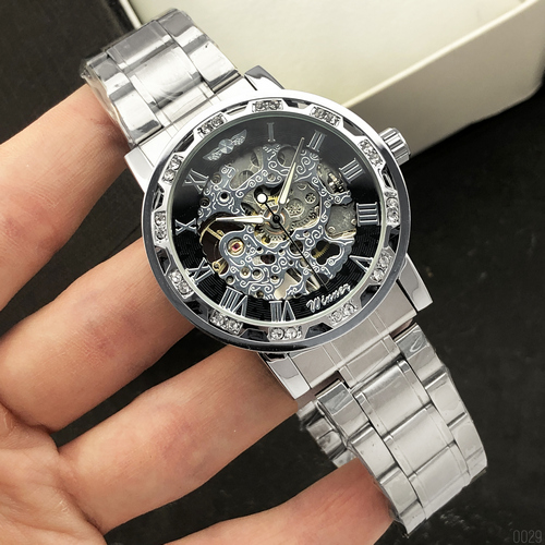 Winner 8012 Diamonds Automatic Silver-Black - 2