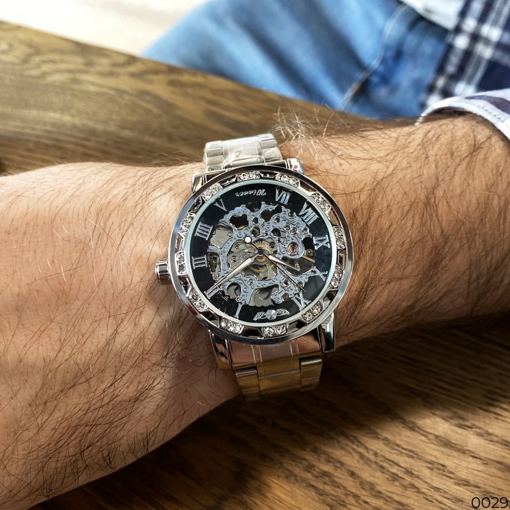 Winner 8012 Diamonds Automatic Silver-Black - 7