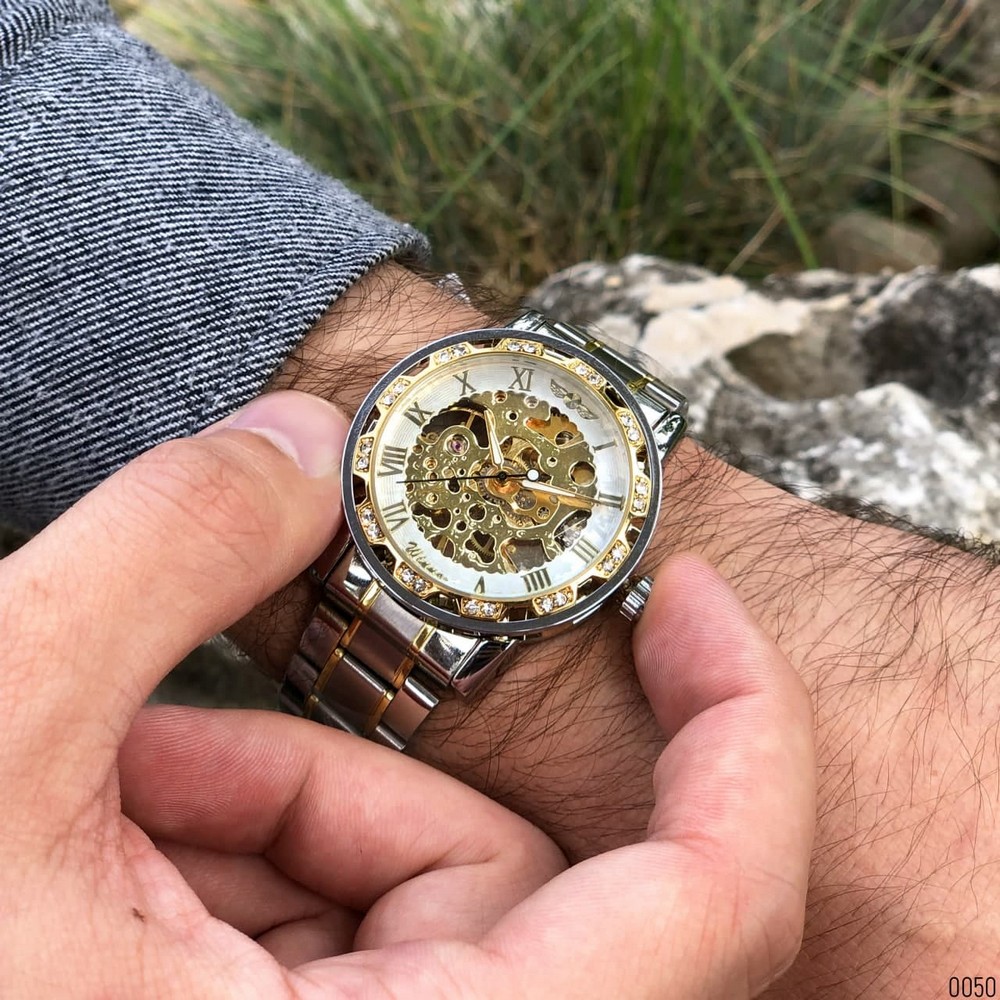 Winner 8012 Diamonds Automatic Silver-Gold-White - 2