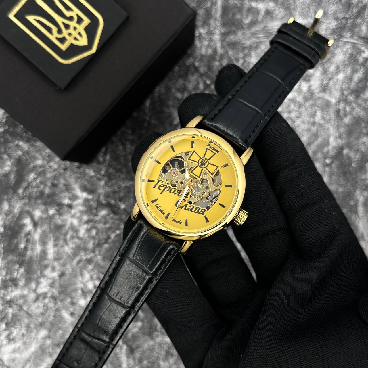 Годинник механічний Patriot 022GDGD Скелетон Героям Слава ЗСУ - 2