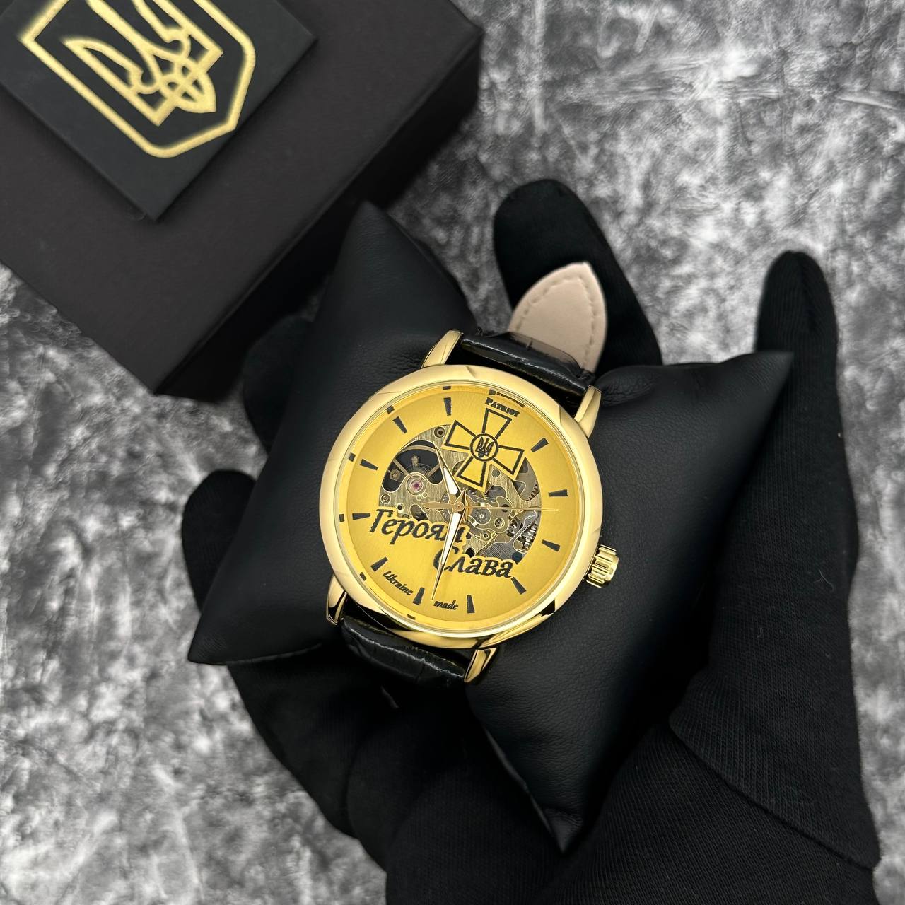 Годинник механічний Patriot 022GDGD Скелетон Героям Слава ЗСУ - 3