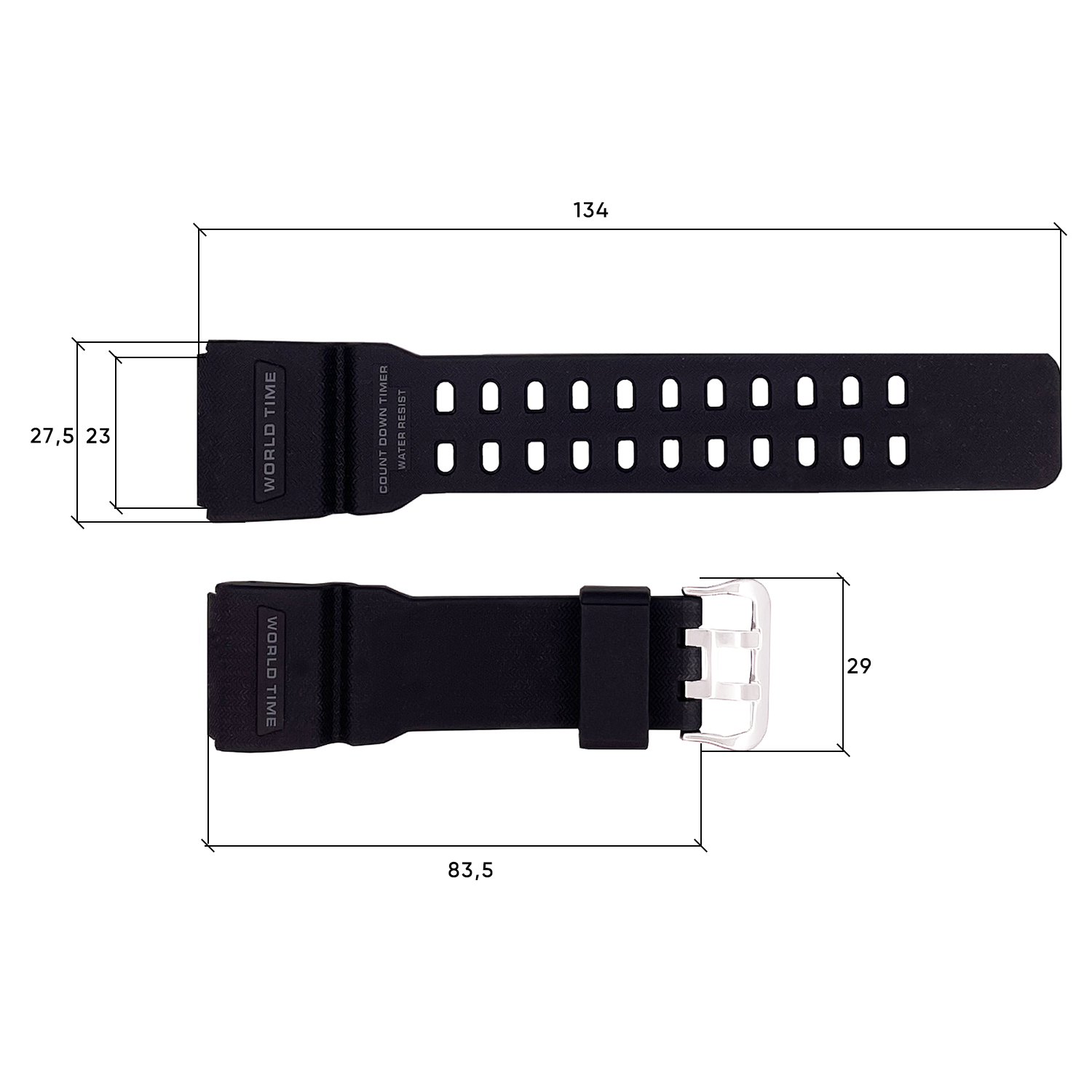 Ремешок для Skmei 1356/1358/1680BK Black - 3