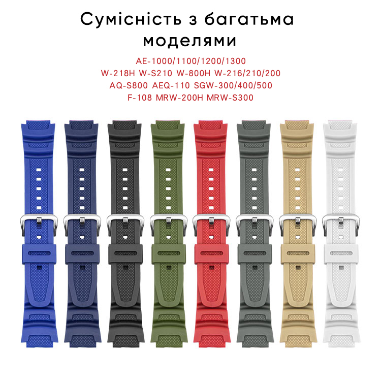 Ремінець для Casio G-Shock AE-1000/1200 Red BK - 6