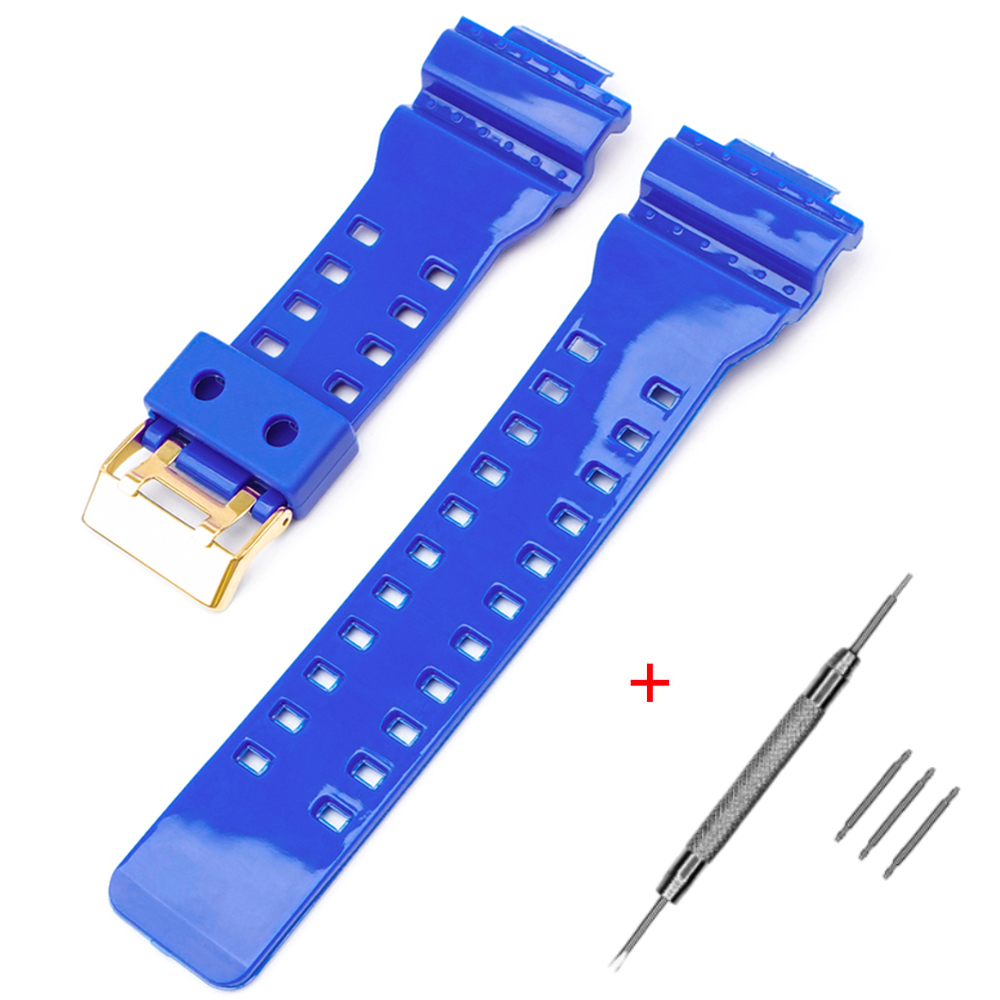 Ремінець для Casio G-Shock GA-100/110/120 Blue-Glossy GD - 2