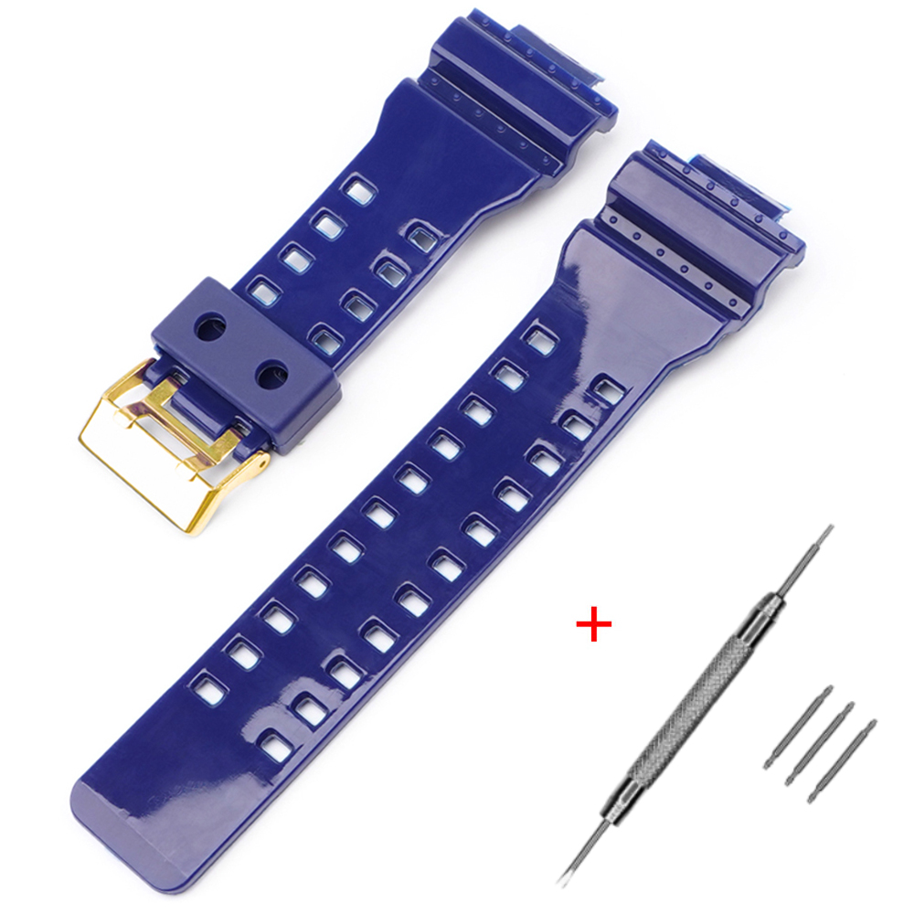 Ремінець для Casio G-Shock GA-100/110/120 Dark Blue-Glossy GD - 2