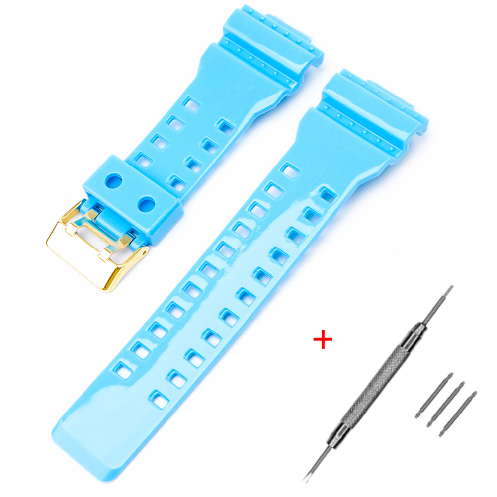 Ремінець для Casio G-Shock GA-100/110/120 Light Blue-Glossy GD - 2