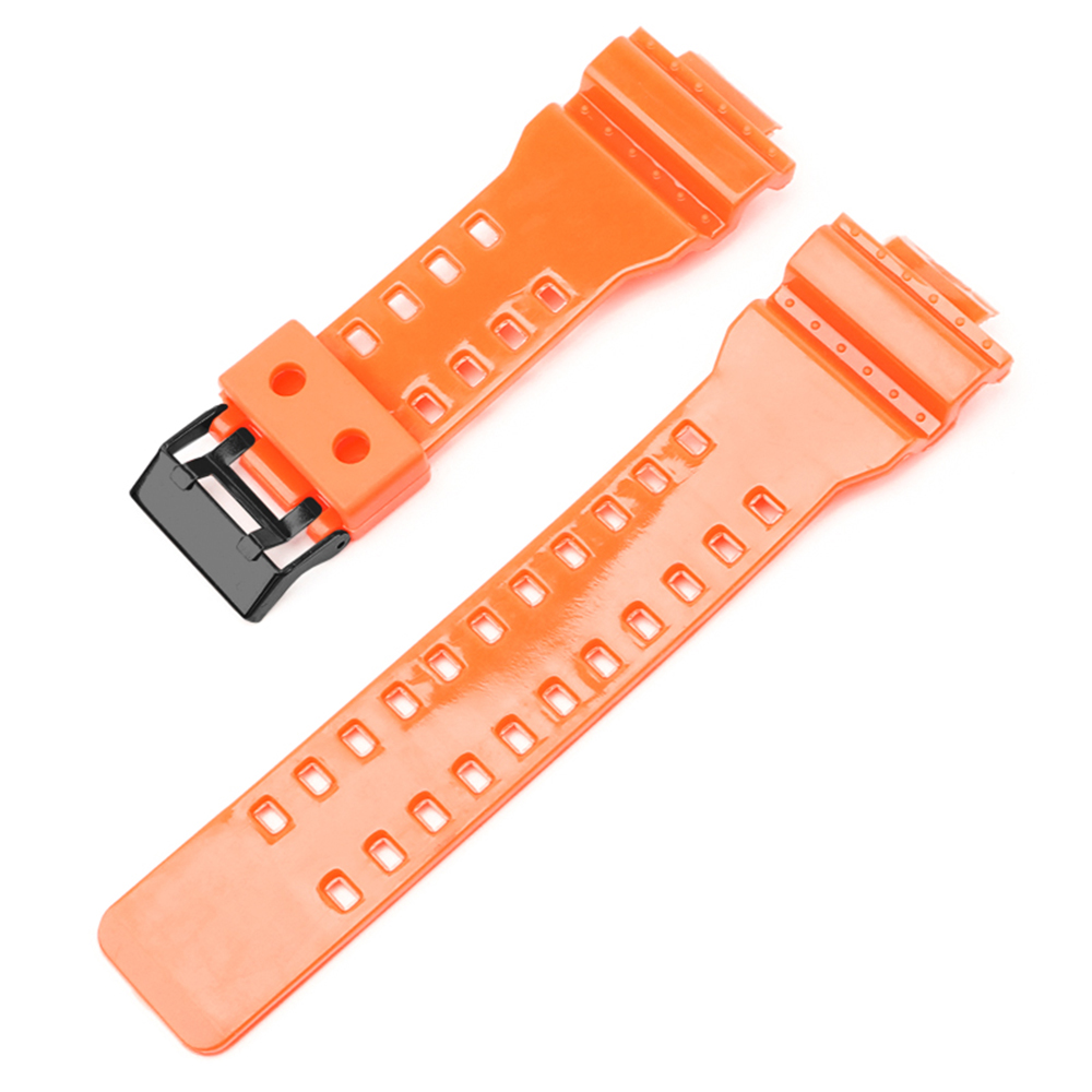 Ремінець для Casio G-Shock GA-100/110/120 Orange-Glossy BK - 2