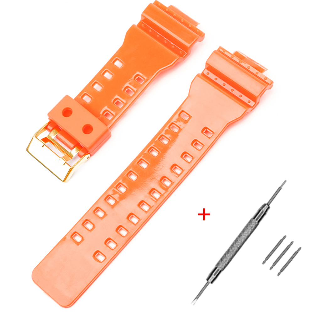 Ремінець для Casio G-Shock GA-100/110/120 Orange-Glossy GD - 2