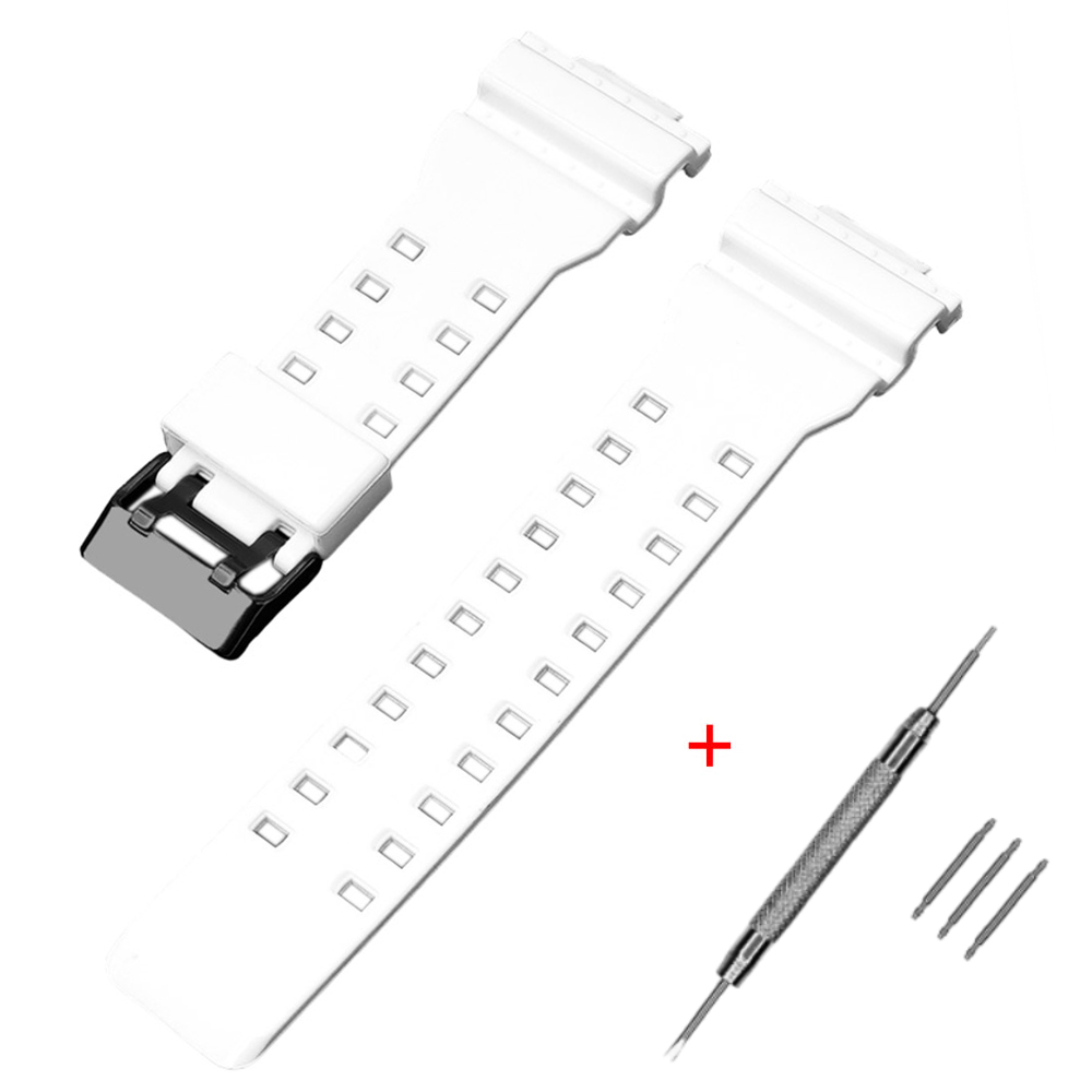 Ремінець для Casio G-Shock GA-100/110/120 White-Glossy BK - 2