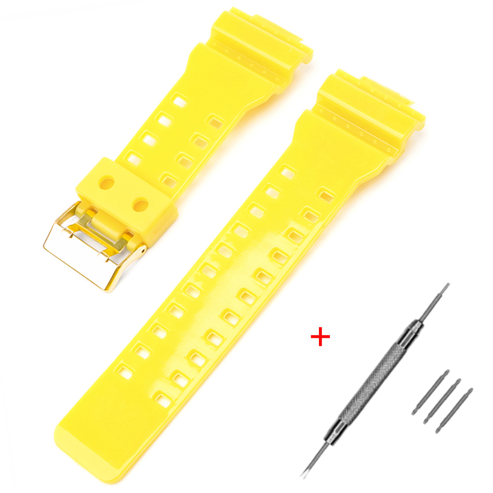 Ремінець для Casio G-Shock GA-100/110/120 Yellow-Glossy GD - 2
