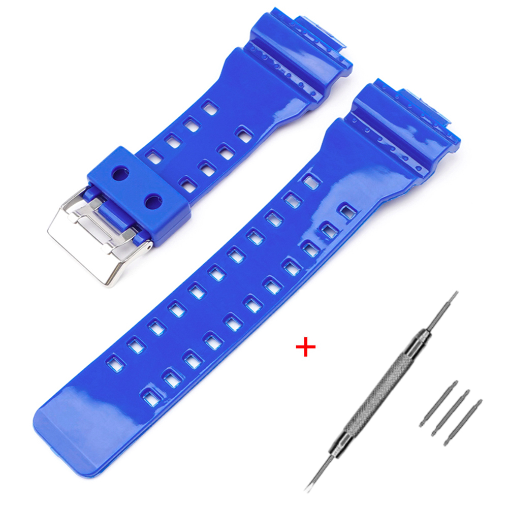 Ремінець для Casio G-Shock GA-100/110 Blue-Glossy SI - 2