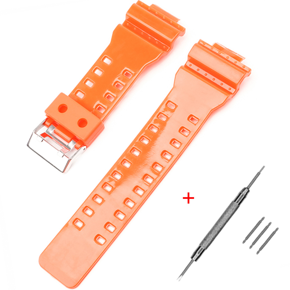 Ремінець для Casio G-Shock GA-100/110 Orange-Glossy SI - 2