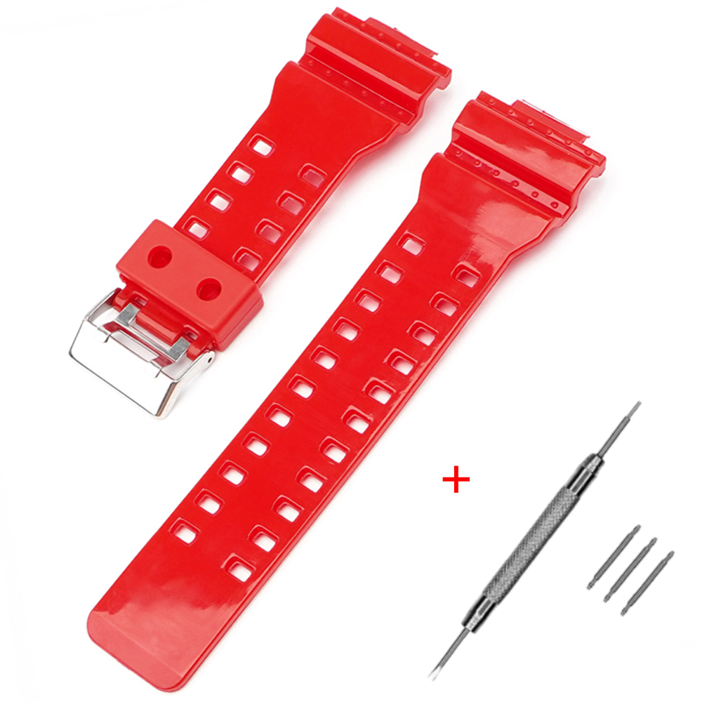 Ремінець для Casio G-Shock GA-100/110 Red-Glossy SI - 2
