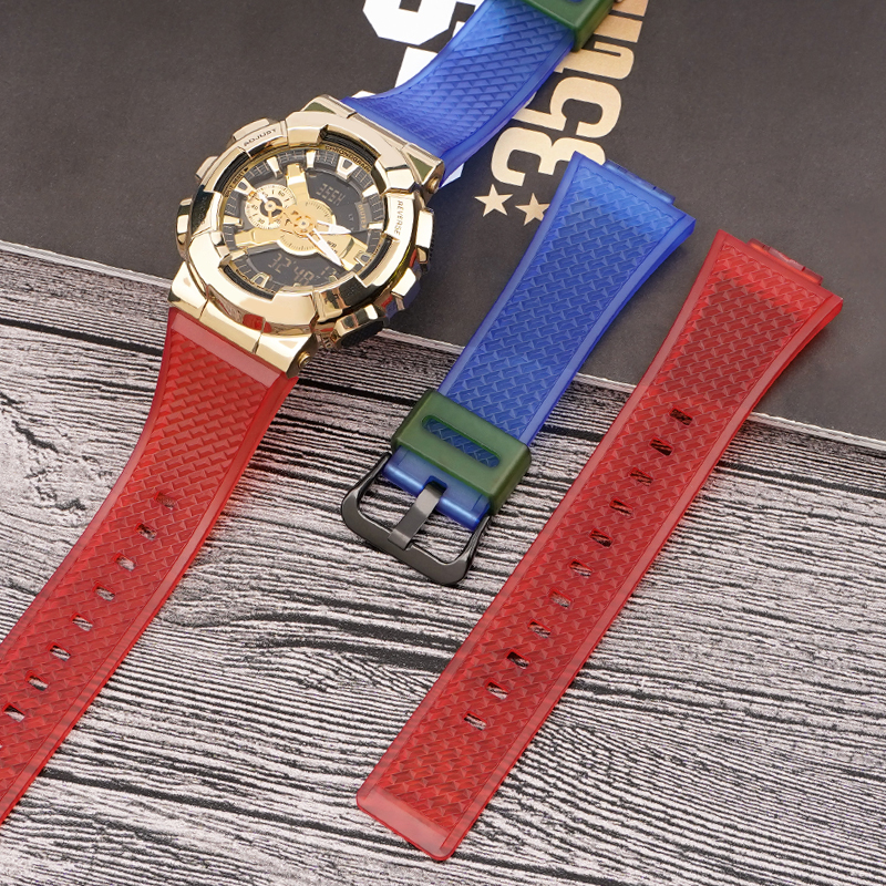 Ремінець для Casio G-Shock GA-100/110 Transl-Red-Blue SI - 3