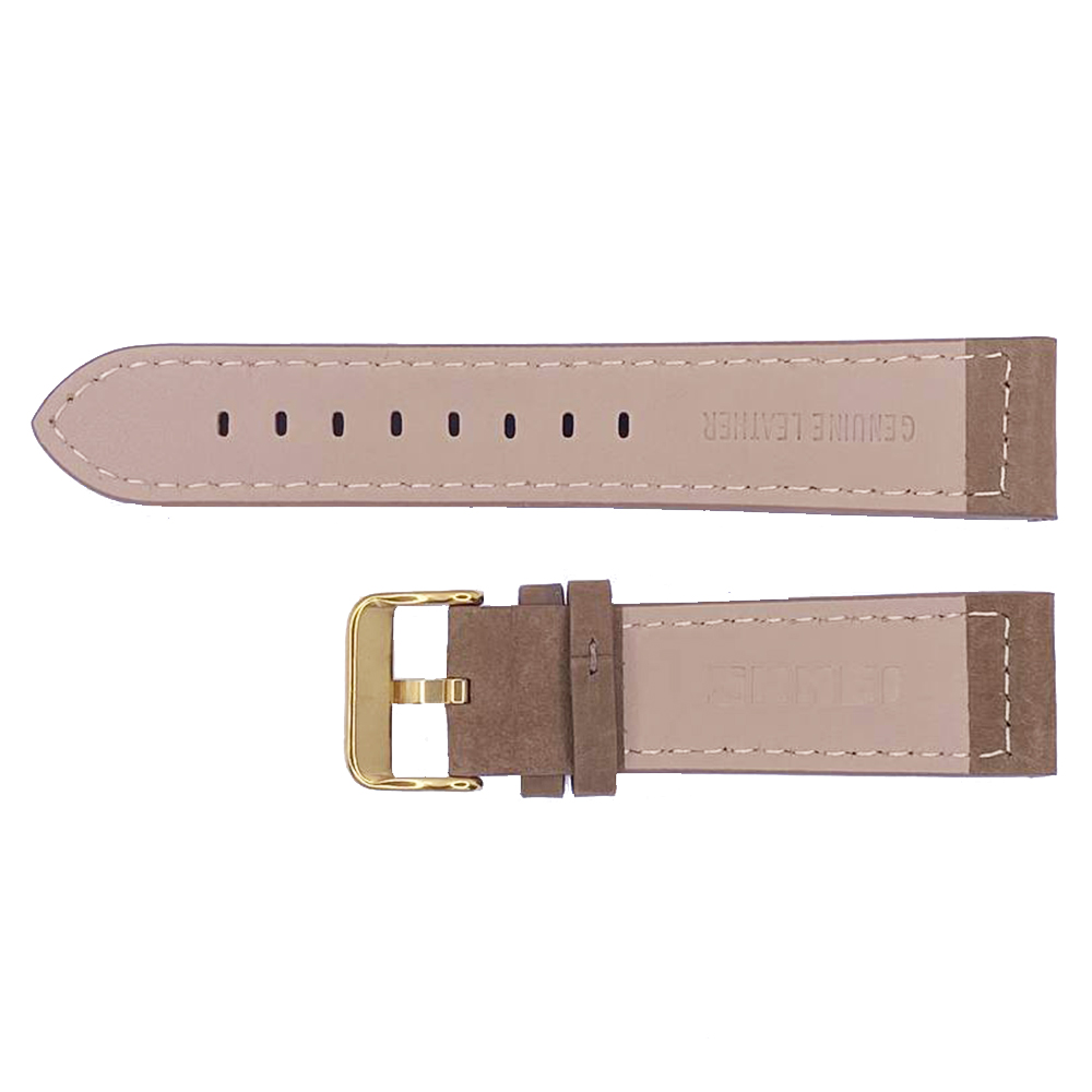 Ремінець для годинника 22 мм Нубук Коричневий-Золото - 2