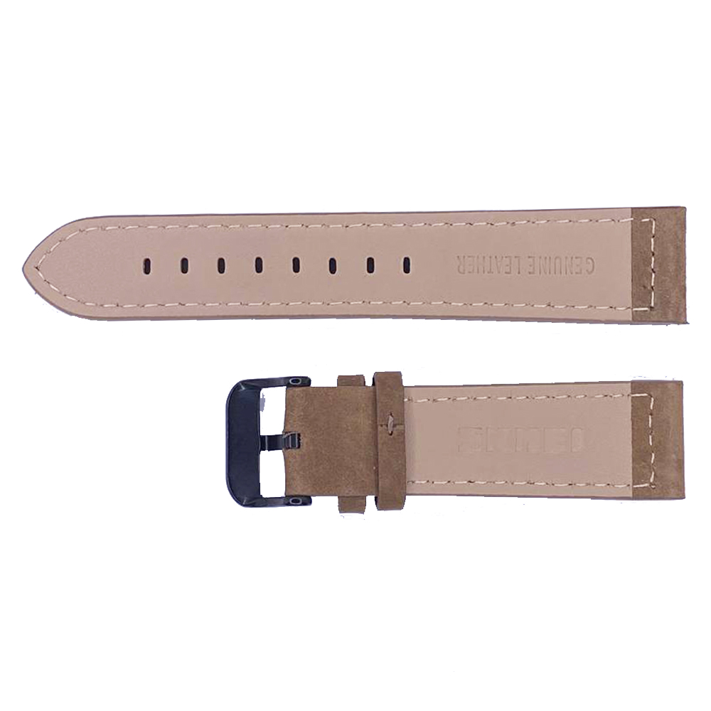 Ремінець для годинника 22 мм Нубук Коричневий-Чорний - 2