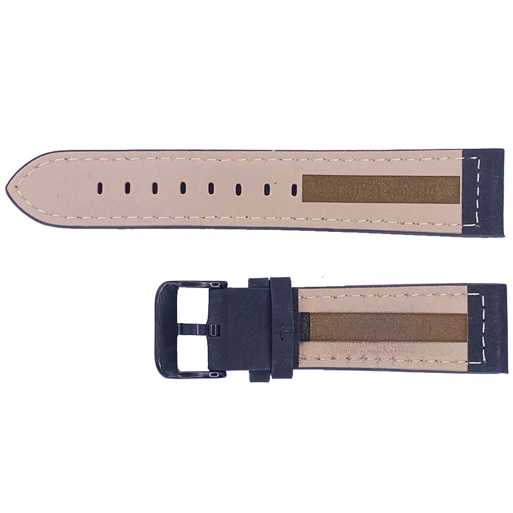 Ремінець для годинника 22 мм Нубук Чорний - 2